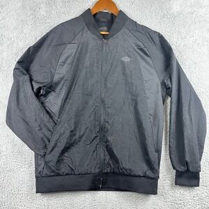 Jordan Wings Windbreaker Jacket Mens Large Black Perforated Nylon Full Zip